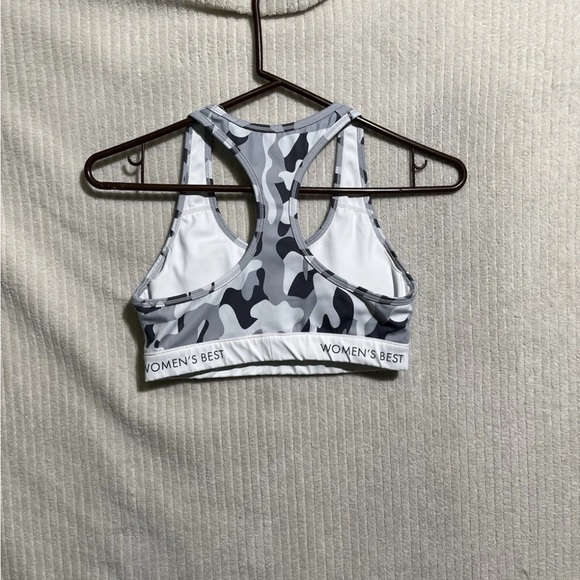 Women's Best Charcoal Power Seamless Sports Bra M  Medium White Camouflage - Picture 7 of 7